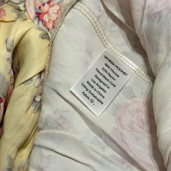 Vanessa Mooney Floral The Elisabeth Bustier Romper Butter Yellow Rose L NEW - Picture 12 of 16